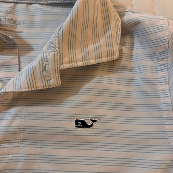 Vineyard Vines Performance Shirt with Blue and White Stripes - Picture 4 of 4